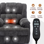 Dual Motor Heat Massage Infinite Position Up to 350 LBS Electric Power Lift Recliners with Power-Remote, Medium-firm and Heavy Duty, Grey - Grand Goldman Shop
