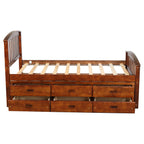 Orisfur. Twin Size Platform Storage Bed Solid Wood Bed with 6 Drawers - Grand Goldman Shop
