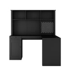 L Shaped Desk with Charger,Computer Desk with Drawers,Bookshelf,Modern Corner Desk,Home Office Desk,L-Shaped Study Table Writ