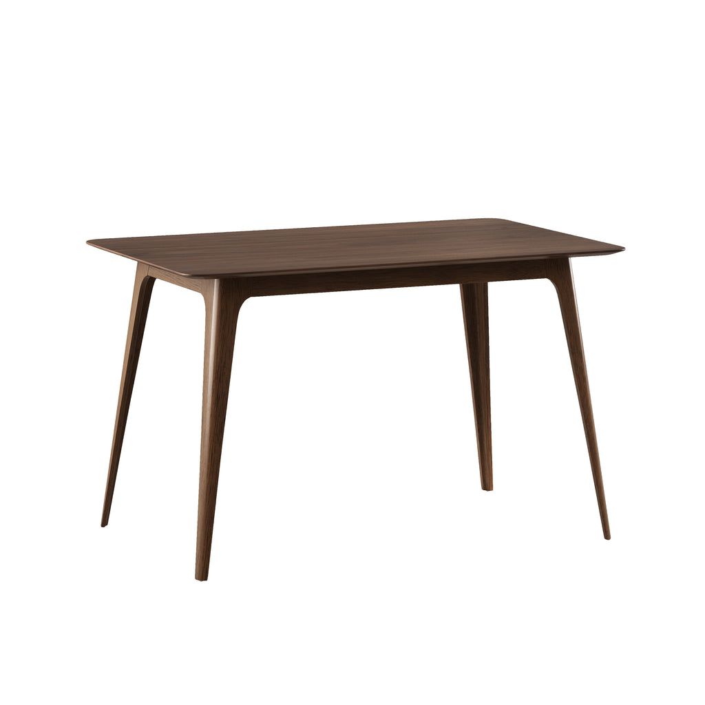 Mid-Century Modern Dining Table with Walnut Rubberwood Legs and Faux Wood Top, 47.20' W x 29.50' D x 29.50' H - Grand Goldman Shop