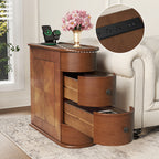 End Table with Charging Station,Sofa Side Table with Drawers, No Assembly Required(Expect Arrival Date 2025/4/16) - Grand Goldman Shop