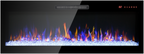 50 inch recessed ultra thin tempered glass front wall mounted electric fireplace with remote and multi color flame & emberbed, LED light heater - Grand Goldman Shop