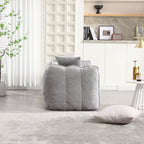 Cozy Beanbag Chair with High Resilience Foam Core for Two - Grey Chenille, 66x35x25 inches - Grand Goldman Shop