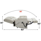 Dual Motor Heat Massage Infinite Position Up to 350 LBS Electric Power Lift Recliners with Power-Remote, Medium-firm and Heavy Duty, Beige - Grand Goldman Shop