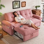 W3820S00026, a 77-inch convertible sofa bed, and a 2-in-1 piece suitable for both sitting and lying. Made of cloud-like fabric, it is applicable to living rooms, bedrooms and apart - Grand Goldman Shop