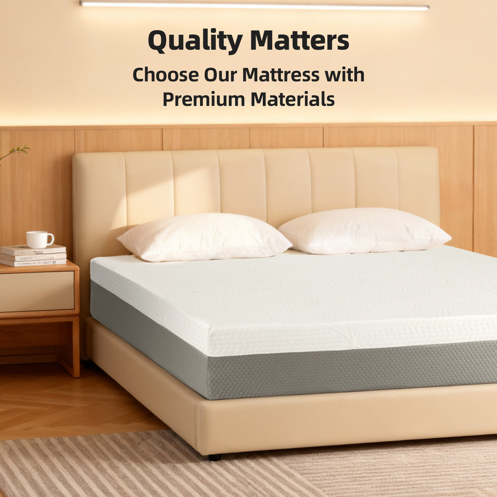 10-Inch Premium FULL Mattress - Premium 4-Layer Foam Sofa & Mattress - Japanese Design & Manufacturing, Ultra-Breathable, Eco-Friendly, Antimicrobial, Ergonomic Zoned Support, CertiPUR-US & OEKO-TEX - Grand Goldman Shop