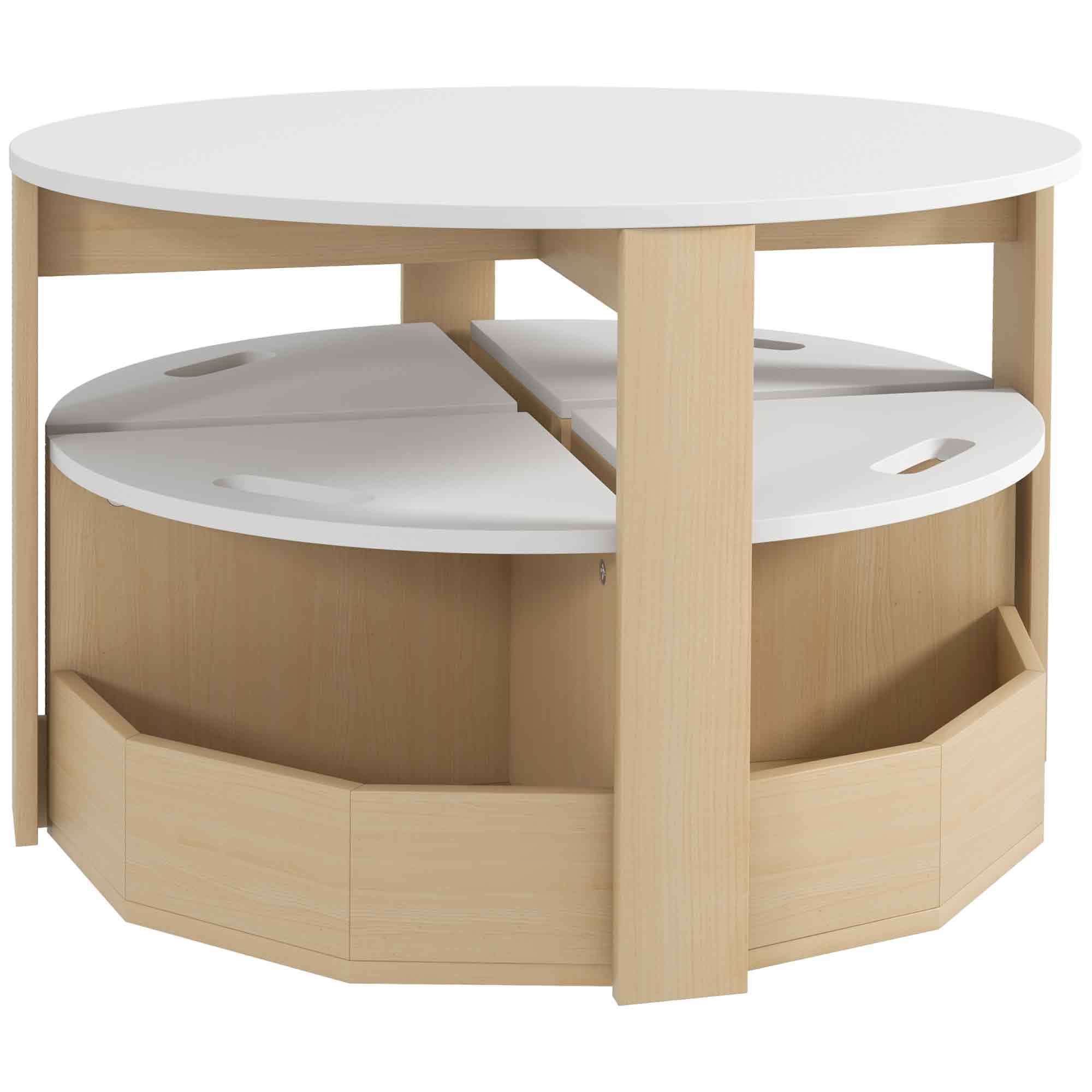Qaba Kids Table and Chairs Set, 5 Piece Toddler Table and Chairs Set with Storage for Art, Craft, Drawing, Playroom, Classroo