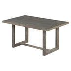 TREXM 6-Piece Retro Dining Table Set for 6, 60' Wood Kitchen Table and Chairs Set of 4 with Bench Designed Trestle Base for kitchen & Dining Room (Gray) - Grand Goldman Shop