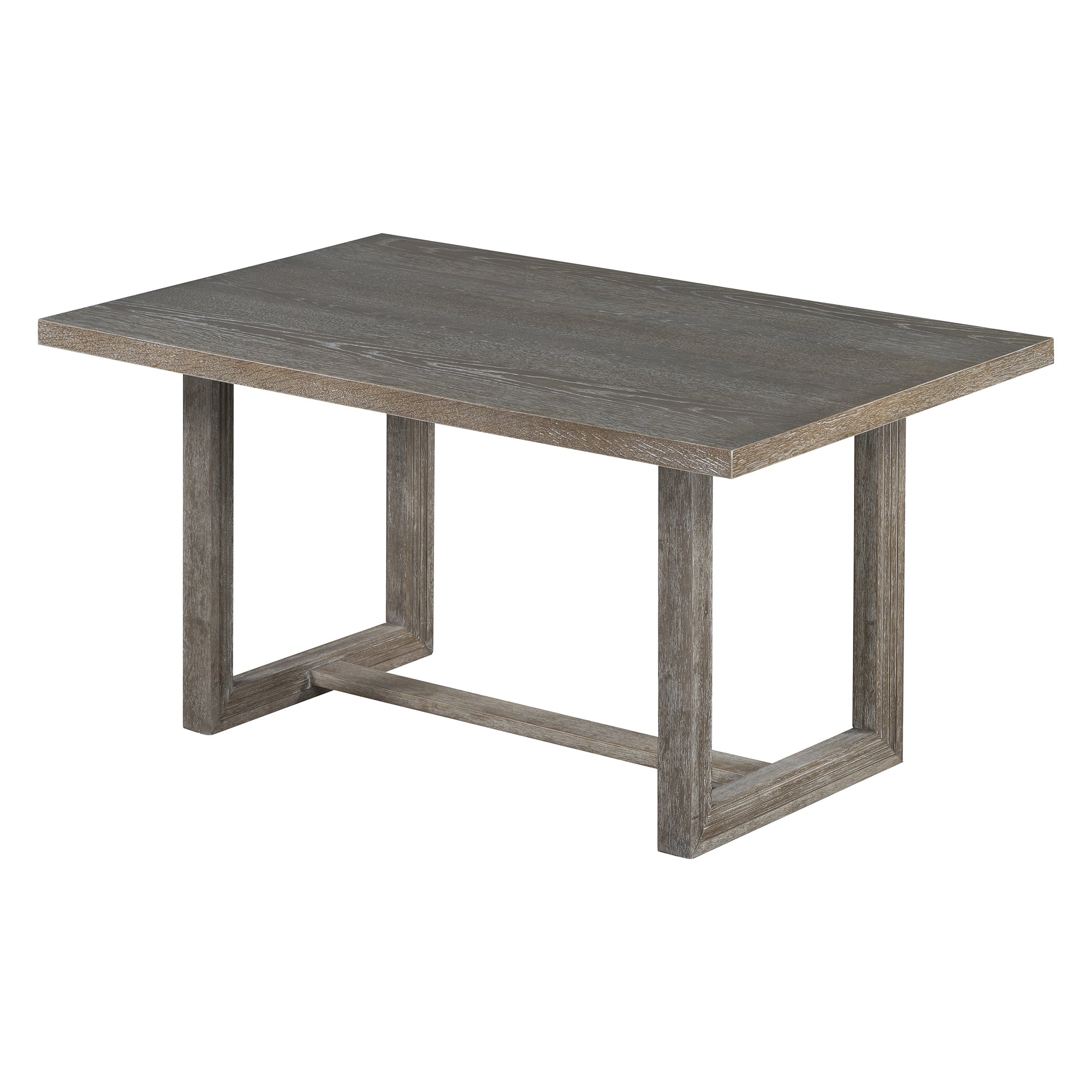 TREXM 6-Piece Retro Dining Table Set for 6, 60' Wood Kitchen Table and Chairs Set of 4 with Bench Designed Trestle Base for kitchen & Dining Room (Gray) - Grand Goldman Shop