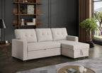 Convertible Upholstered Sectional Sofa with Pull-out Chaise - Grand Goldman Shop