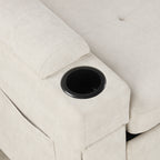 Convertible L-shaped Beige Sofa Couch with Storage, Cup Holders, USB Ports, Chenille Fabric - Grand Goldman Shop