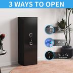 Gun Safes For Home Rifle And Pistols, Fingerprint Electronic Safe With Quick Access, Detachable Partition, No Assembly Requir