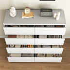 8 Drawers Dresser for Bedroom, Wood Bedroom Dresser Modern Drawer Chest, 8 Chest of Drawer, Tall Dresser for Closet, Dressers Organizer for Living Room, Closet, White - Grand Goldman Shop