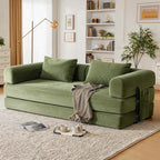 78 Inch Convertible Sleeper Sofa Bed, Futon Boneless Couch Lounge Loveseat with Pull Out Bed, No Assembly Required - Grand Goldman Shop