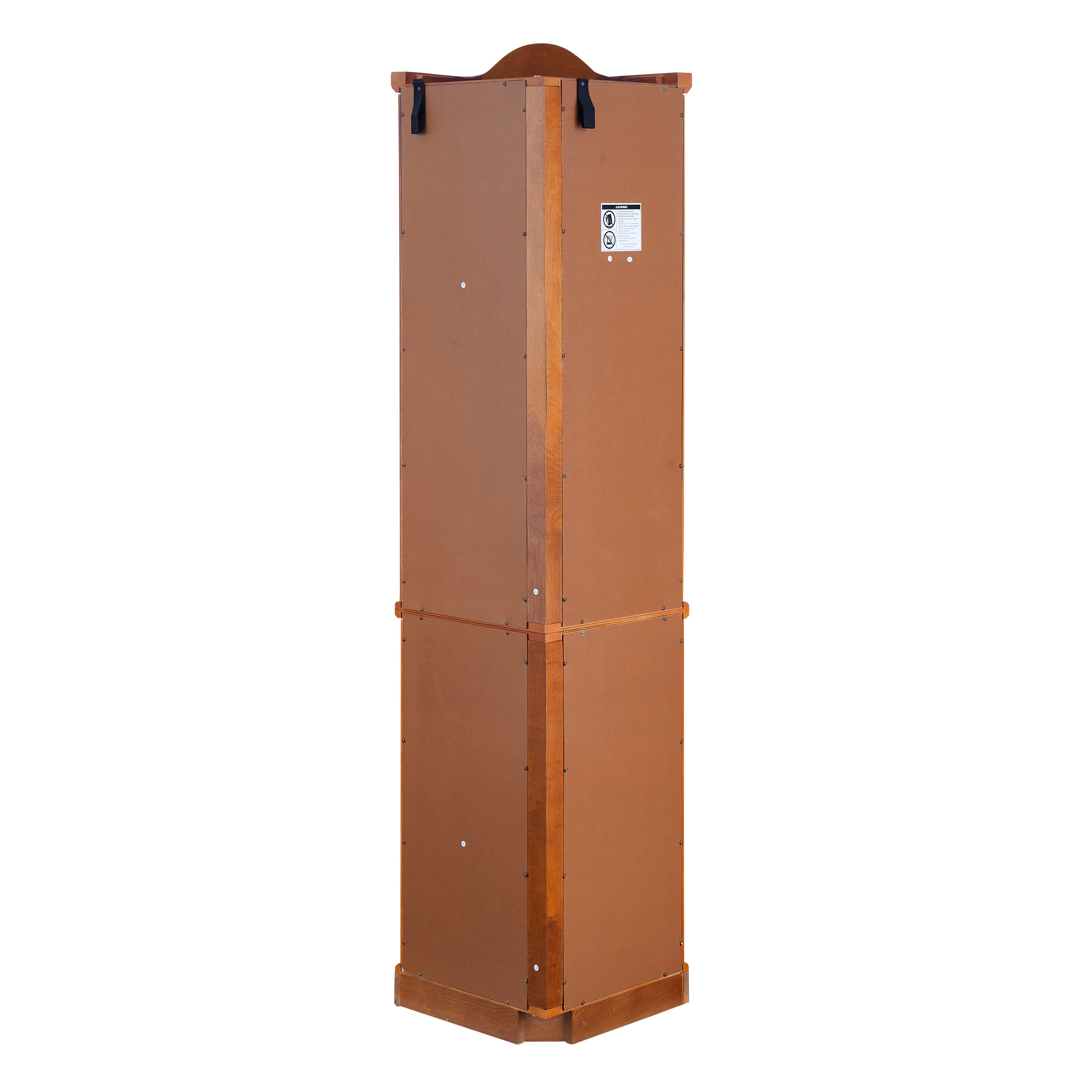 Curio Cabinet Lighted Glass Display Curio Cabinet w/Tempered Glass Doors and Shelves, Crown Corner Cabinet with Bulb, Corner Storage Decoration for Living room and Bedroom OAK - Grand Goldman Shop