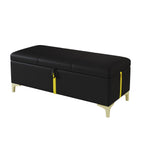 2-Pieces Bedroom Sets,Queen Size Upholstered Platform Bed with Hydraulic Storage System,Storage Ottoman with Metal Legs,Black(Old SKU:N733S207778B) - Grand Goldman Shop