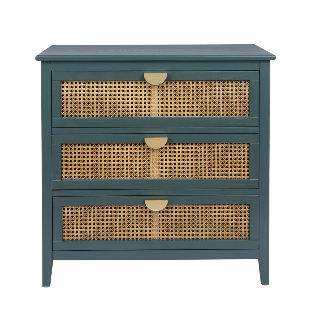 3 Drawer Cabinet, Natural rattan, American Furniture, Suitable for bedroom, living room, study - Grand Goldman Shop