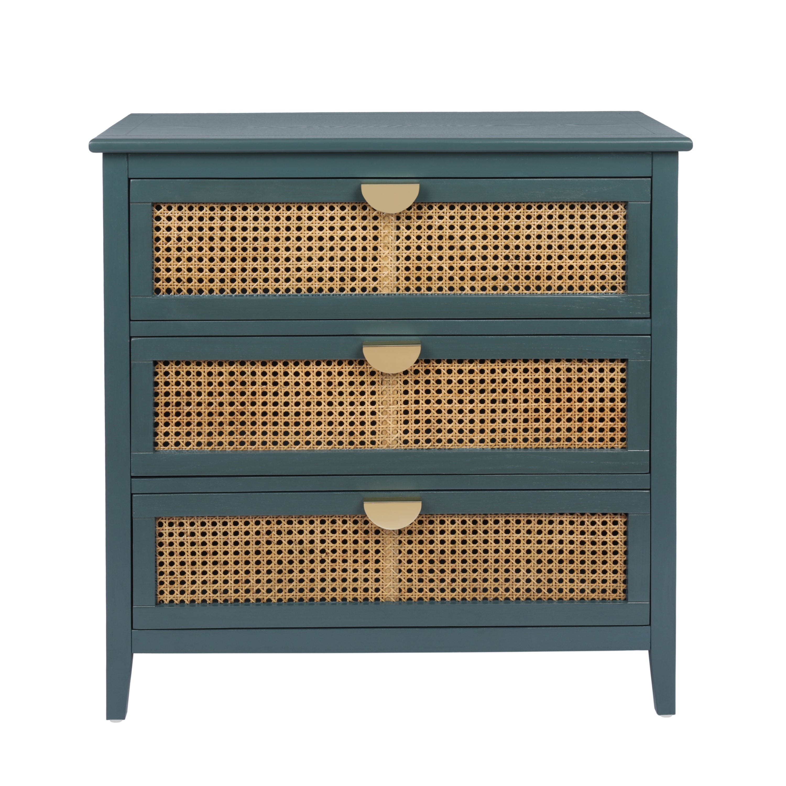 3 Drawer Cabinet, Natural rattan, American Furniture, Suitable for bedroom, living room, study - Grand Goldman Shop