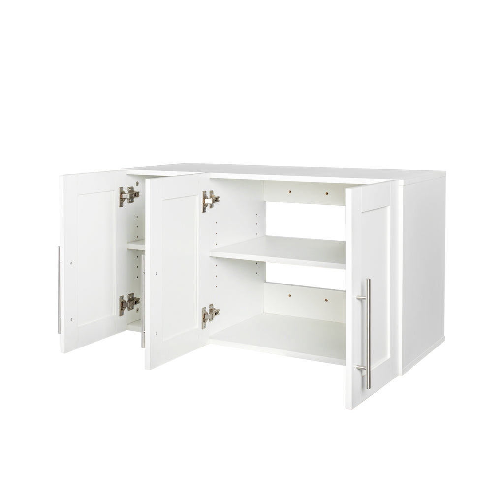 Stackable Wall Mounted Storage Cabinet, 15.75 'D x 35.43' W x 19.69 'H, White - Grand Goldman Shop