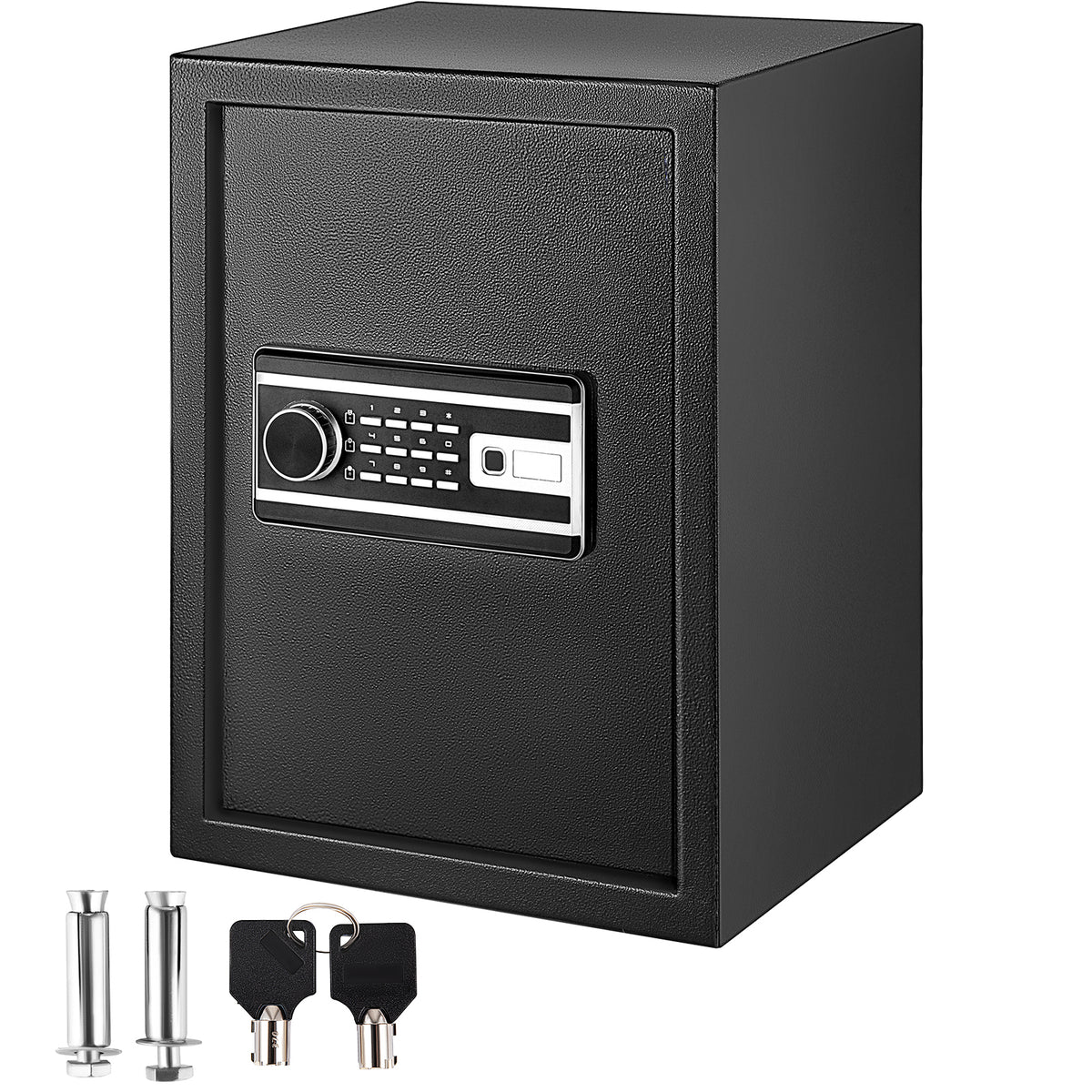 Safe Box, 2.1 CU.FT Fingerprint Safe Box for Money w/ 2 Keys & Digital Keypad, Q235 Steel Safe Box for Storing Cash, Jewelry,
