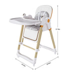 Convertible Baby High Chair to Rocker with 5-Point Harness, Foldable Infant Feeding Chair in White with Removable 2-Tier Easy