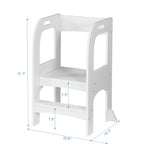 Gray Child Standing Tower Step Stool for Kitchen Counter MDF | Premium Home Decor - Grand Goldman