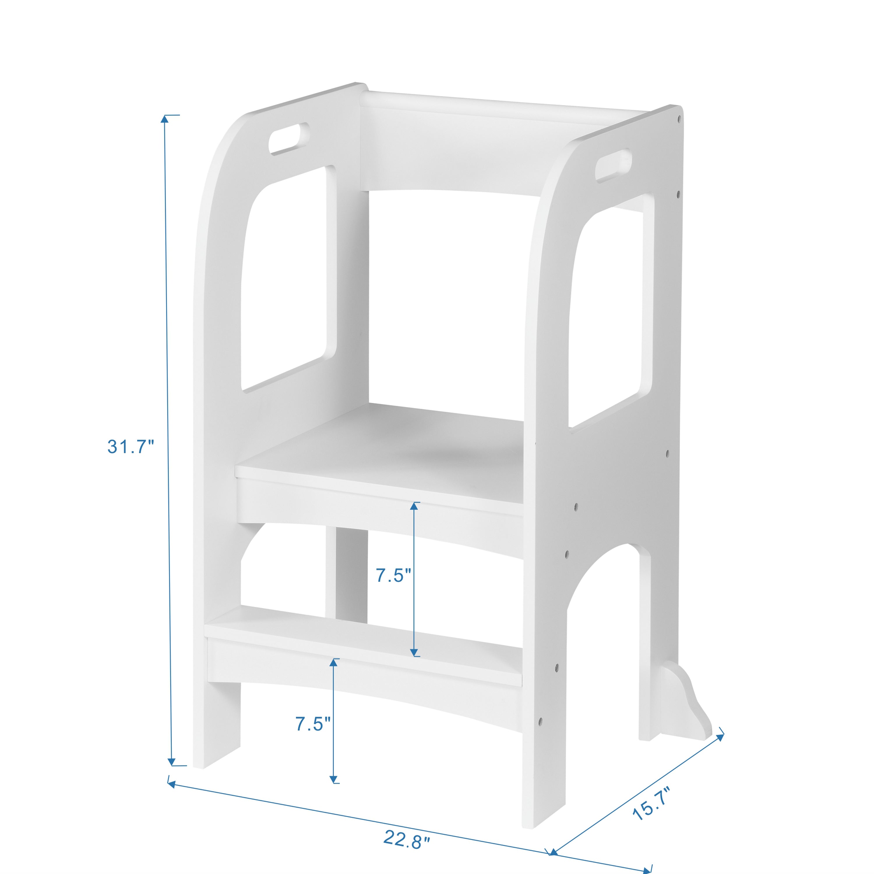 Gray Child Standing Tower Step Stool for Kitchen Counter MDF | Premium Home Decor - Grand Goldman
