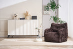 010-Soft Fluffy Corduroy Fabric Bean Bag Chair Filled With Memory Sponge,Brown - Grand Goldman Shop