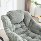 Lazy Chair with Ottoman, Modern Lounge Accent Chair with Armrests and a Side Pocket, Leisure Upholstered Sofa Chair Reading Chair with Footrest for Small Space, Corner Chair-Light green - Grand Goldman Shop