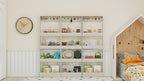 Behind The Door 69' Tall Bookcase with 4 Shelves and 5 hooks,  Space-Saving Narrow storage cabinet for Living Room, Children's Room, Study Room, Kitchen, Corridor-Antique White - Grand Goldman Shop