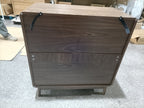 Modern Sideboard Buffet Cabinet with Carved 2 Doors and Adjustable Layer Board for Living Room and Kitchen, Walnut, MDF - Grand Goldman Shop