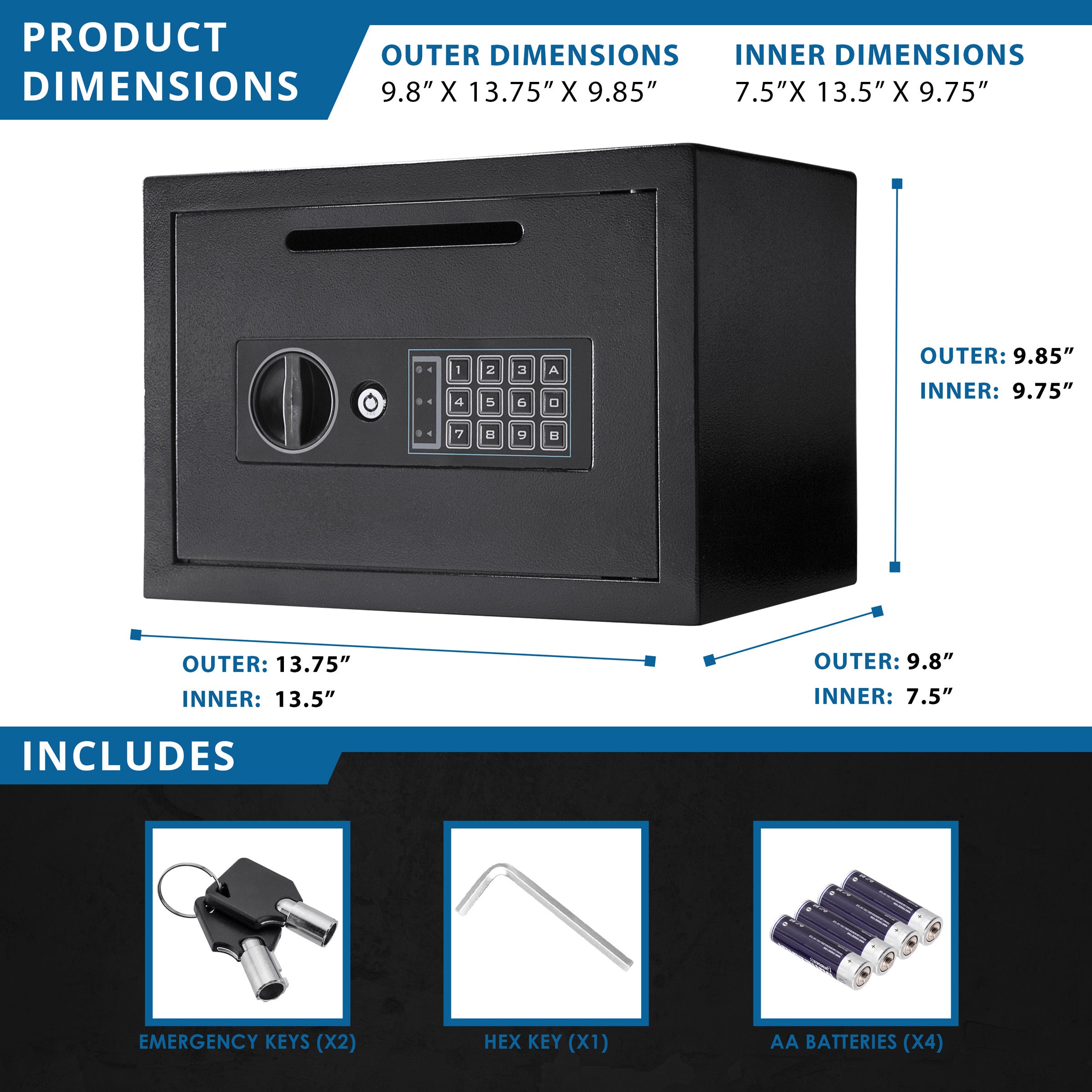 Compact Keypad Depository Safe - Grand Goldman