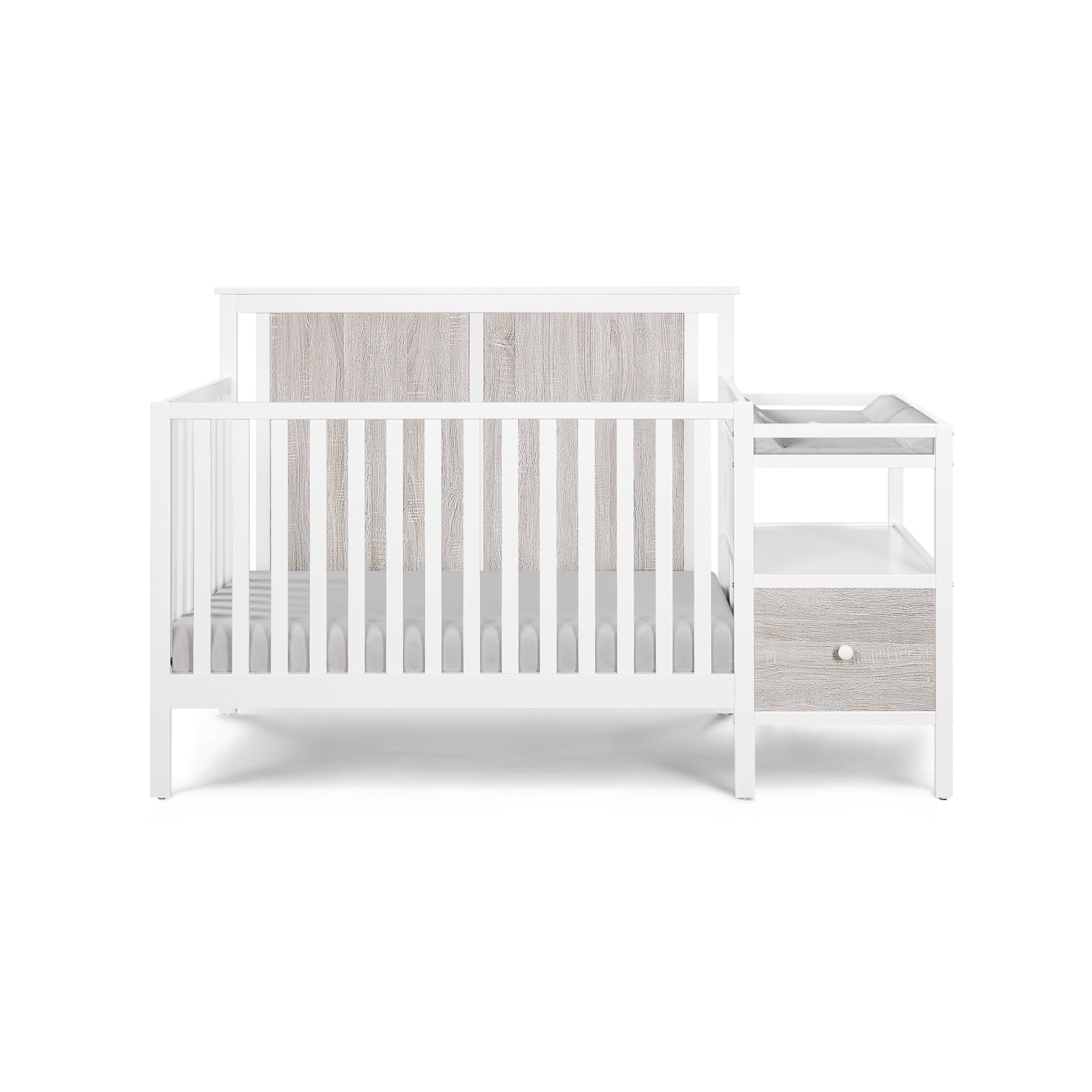 Connelly 4-in-1 Crib and Changer Combo White/Rockport Gray - Grand Goldman