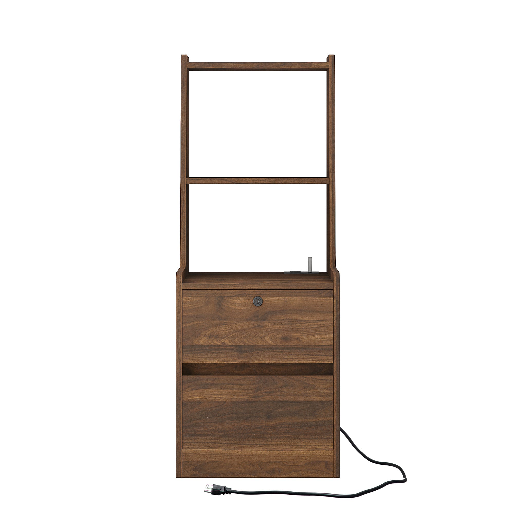 Nightstand with Charging Station, Smart Nightstand with Night Light, Modern Night Stand with Bookshelf, Bedside Tables with Storage Cabinet for Bedroom, Wood - Grand Goldman Shop