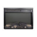 23 inch electric fireplace insert, ultra thin heater with log set & realistic flame, remote control with timer, overheating protection - Grand Goldman Shop