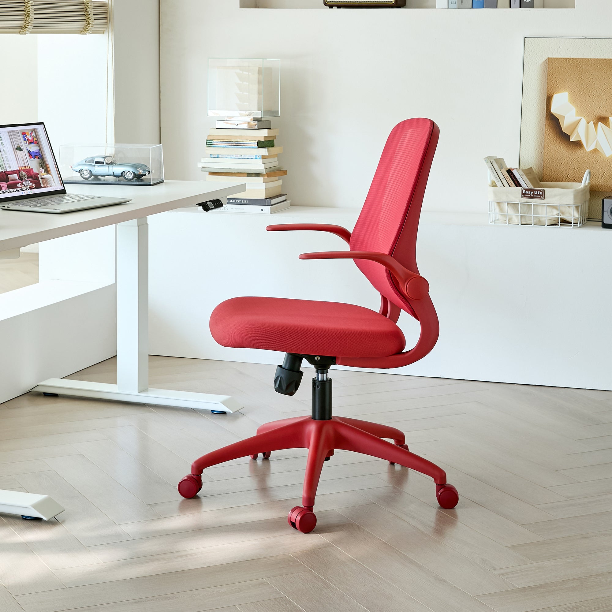 Ergonomic Color Office Chair 350LBS, Home Office, Mesh Back, Integrated Molded Foam, Comfortable Sitting, Flipping Armrest, F