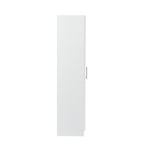 High wardrobe and kitchen cabinet with 2 doors and 3 partitions to separate 4 storage spaces, White - Grand Goldman Shop
