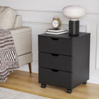 3-Drawer Vertical Filing Cabinet Rolling Wood Mobile File Cabinets Under Desk for Home Office with Casters(Non-Assembled) - G