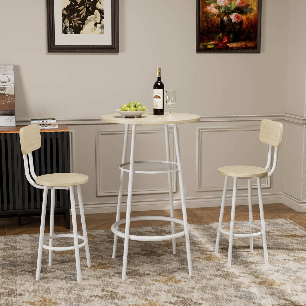 Bar table, equipped with 2 bar stools , with backrest and partition - Grand Goldman Shop