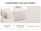 Round Sofa Bed with Memory Foam Sectional Couches for Living Room, Cloud Couch with three pillows, White - Grand Goldman Shop