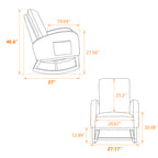 27.2'W Rocking Chair for Nursery, Polyester Glider Chair with High Back and Side Pocket, Rocking Accent Armchair with Rubber Wood Legs for Living Room/Bedroom.Beige - Grand Goldman Shop