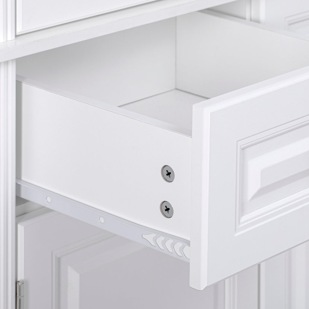 K&K 71' Tall Kitchen Pantry Cabinet with 3 Pull Out Cabinet Organizers, Farmhouse Embossed Texture Storage Cabinet with 6 Door Shelves, 2 Drawers, Freestanding Cupboard for Kitchen, Dining Room White - Grand Goldman Shop