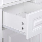 K&K 71' Tall Kitchen Pantry Cabinet with 3 Pull Out Cabinet Organizers, Farmhouse Embossed Texture Storage Cabinet with 6 Door Shelves, 2 Drawers, Freestanding Cupboard for Kitchen, Dining Room White - Grand Goldman Shop