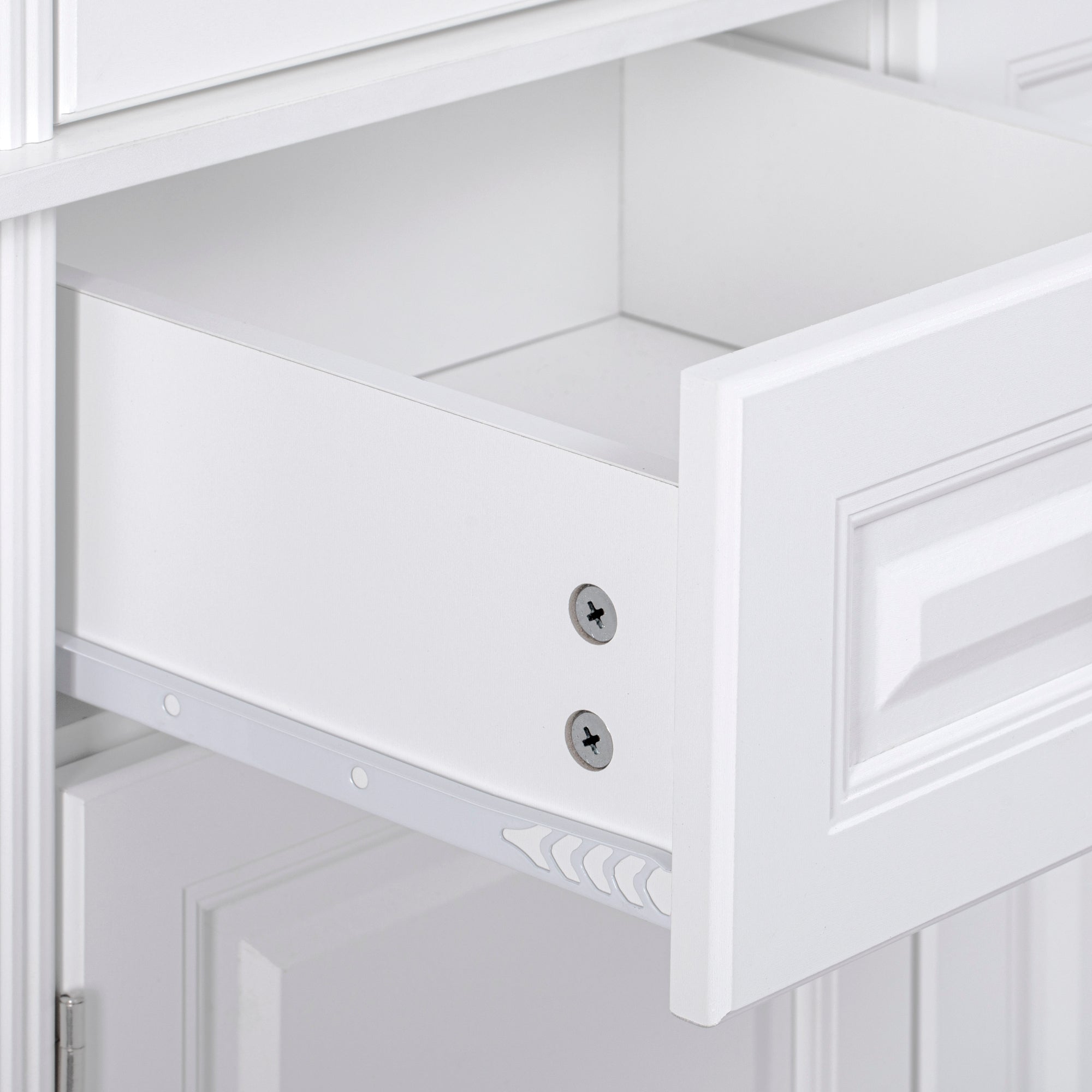K&K 71' Tall Kitchen Pantry Cabinet with 3 Pull Out Cabinet Organizers, Farmhouse Embossed Texture Storage Cabinet with 6 Door Shelves, 2 Drawers, Freestanding Cupboard for Kitchen, Dining Room White - Grand Goldman Shop