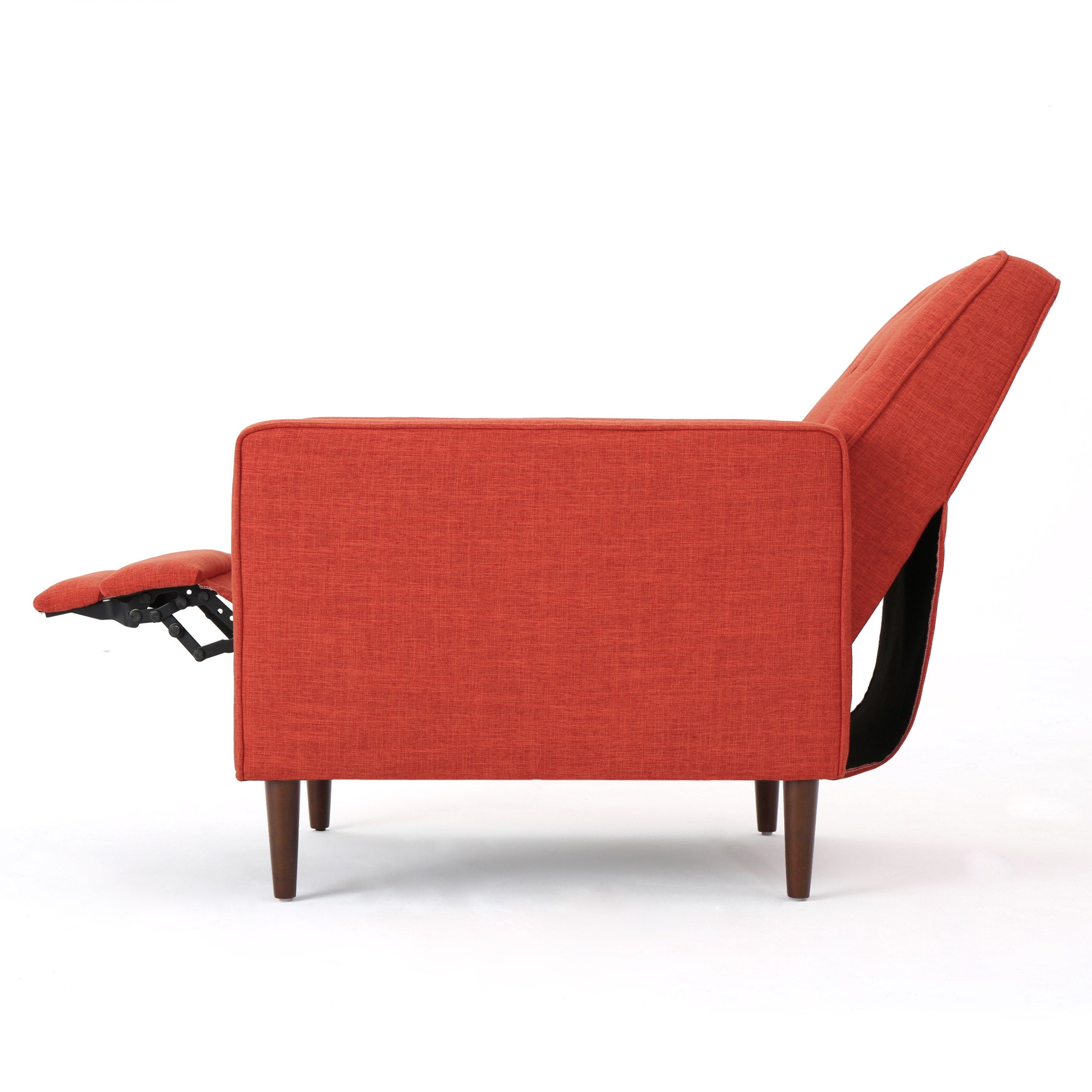 Macedonia Mid-Century Modern Button Tufted Fabric Recliner - Grand Goldman Shop