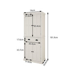 71' Kitchen Pantry Storage Cabinet , with 4 Doors, Drawer, 2 Adjustable Shelves, Freestanding Cupboard for Dining Room Living Room, Laundry-White - Grand Goldman Shop
