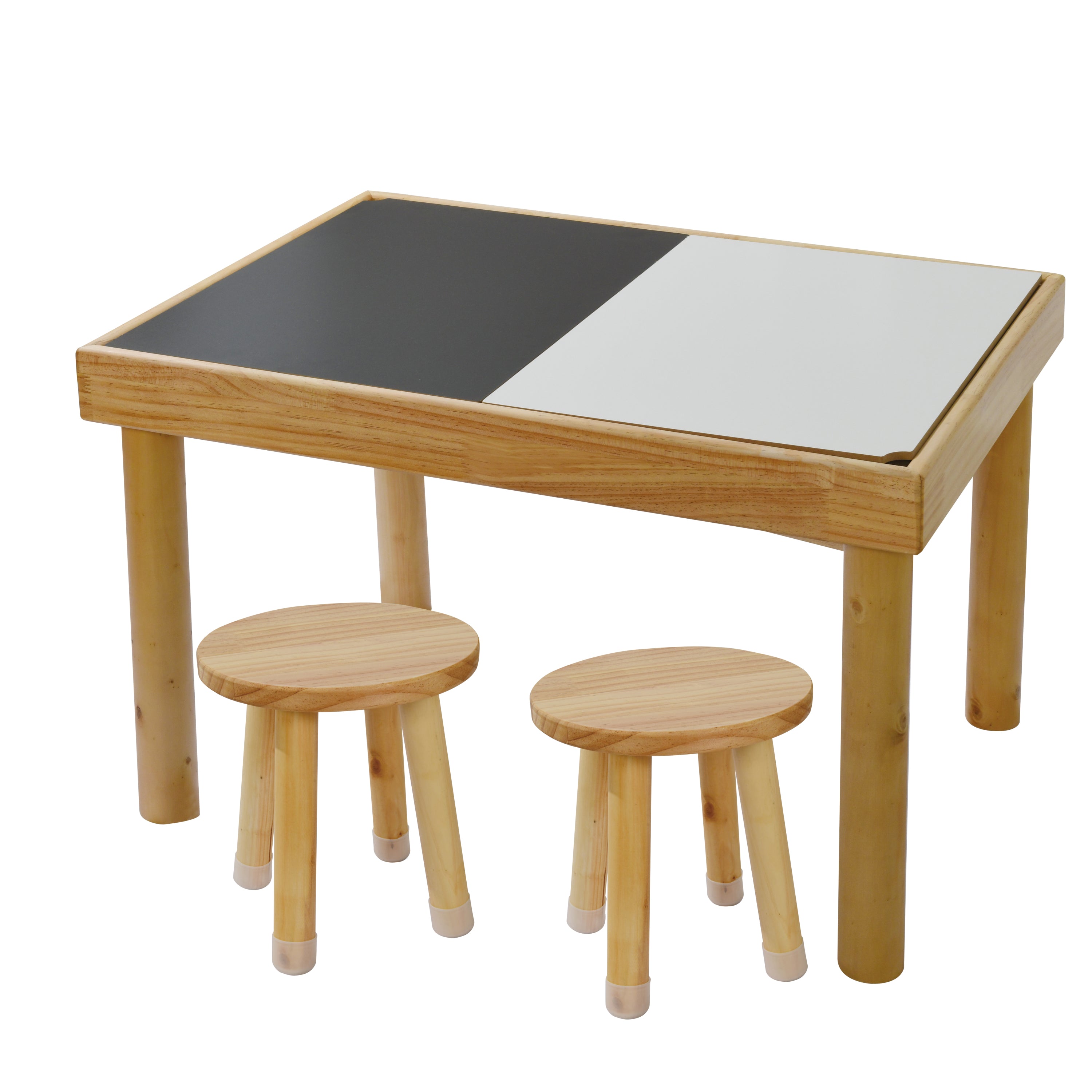 Sensory Table for Toddlers 1-3 with 2 Chairs, Wooden Kid Activity Table Chair Set with Double-Sided Boards for Sand and Water