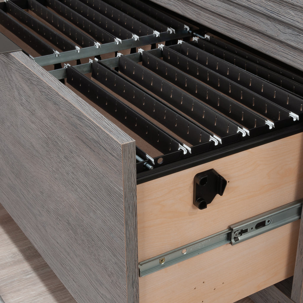 Lateral File with Two Drawers, Medium Gray finish - Grand Goldman