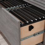 Lateral File with Two Drawers, Medium Gray finish - Grand Goldman