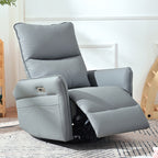 Power Swivel Rocker Recliner Chair for Adults, 270° Swivel Rocking Recliner Chair,Electric Small Recliners for Small Spaces, Single Sofa Recliner for Living Room, Bedroom,RV (Blue-gray+270° Swivel) - Grand Goldman Shop